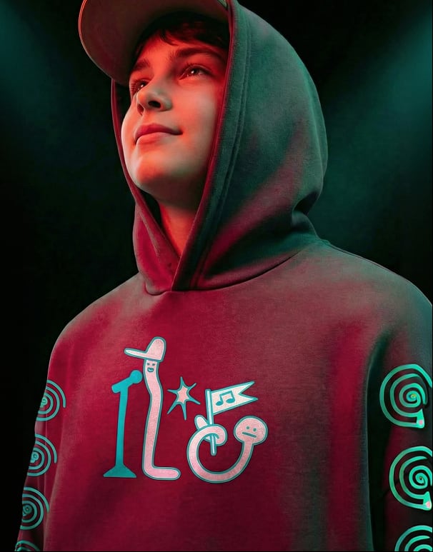 Hooded character — festival merch